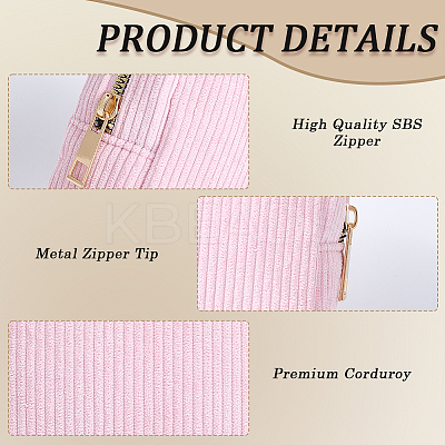 Corduroy Cloth Cosmetic Zipper Bags AJEW-WH20017-50B-1