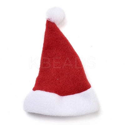 Christmas Hat Velvet Wine Bottle Cover AJEW-M012-01B-1