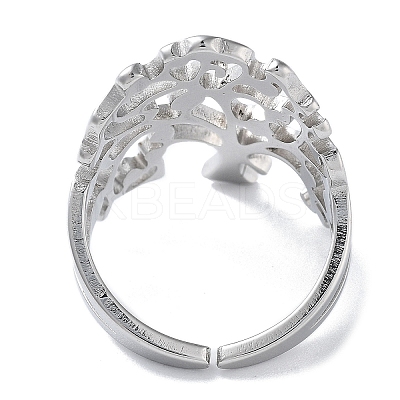 201 Stainless Steel Open Cuff Rings for Women RJEW-M020-08P-1-1