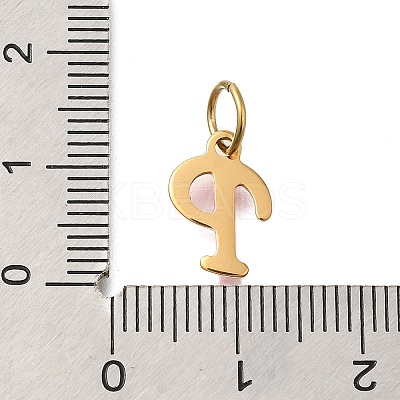 Ion Plating(IP) 304 Stainless Steel Enamel Alphabet Charms STAS-F308-02G-P-1