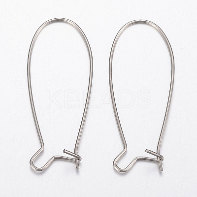 Tarnish Resistant 304 Stainless Steel Hoop Earrings Findings Kidney Ear Wires LS-X-STAS-H434-46P-1