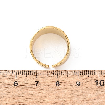 304 Stainless Steel Open Cuff Rings for Women RJEW-K309-08G-1