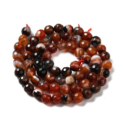 Natural Striped Agate/Banded Agate Beads Strands G-A246-8mm-12-1