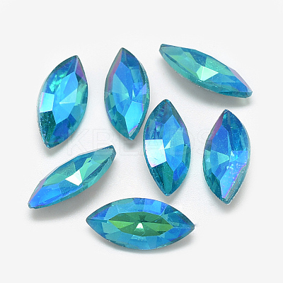 Pointed Back Glass Rhinestone Cabochons RGLA-T020-7x15mm-05-1
