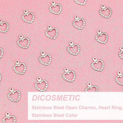 200Pcs 304 Stainless Steel Open Charms STAS-DC0005-92-1