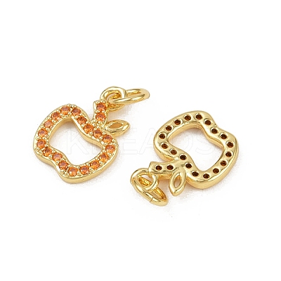 Brass Micro Pave Cubic Zirconia Charms KK-C093-29B-G-1