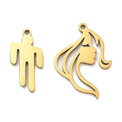 25Pcs 5 Styles Stainless Steel Pendants STAS-XCP0001-93-1