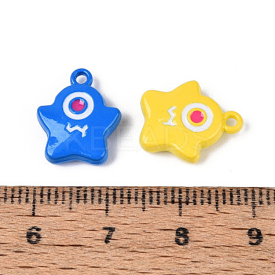 Spray Painted Alloy Pendants PALLOY-T092-91M-1