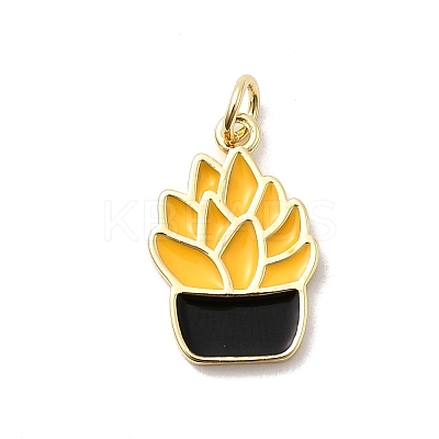 Brass Enamel Pendants KK-P338-39G-02-1