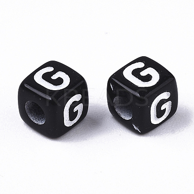 Opaque Acrylic Beads X-SACR-N002-01G-1