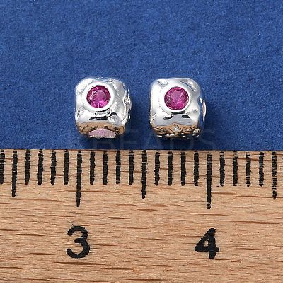 Brass Micro Pave Cubic Zirconia Beads KK-P256-09S-02-1