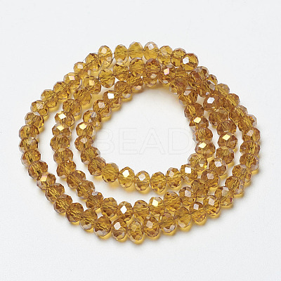 Electroplate Transparent Glass Beads Strands EGLA-A034-T4mm-H20-1