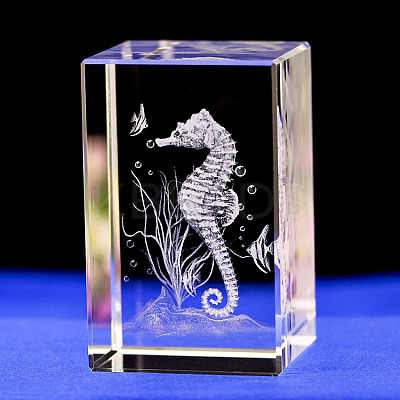 3D Laser Engraving Animal Glass Figurine DJEW-R013-01C-1