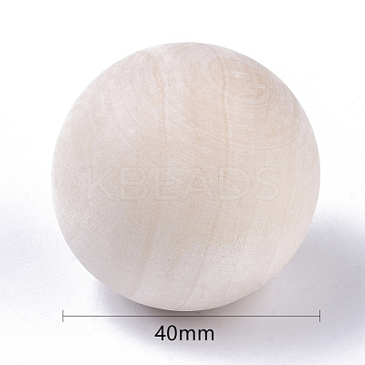 Natural Wooden Round Ball WOOD-T014-40mm-1