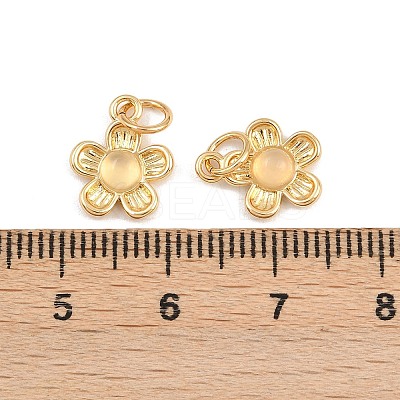 Natural White Jade Flower Charms KK-B157-18G-02-1