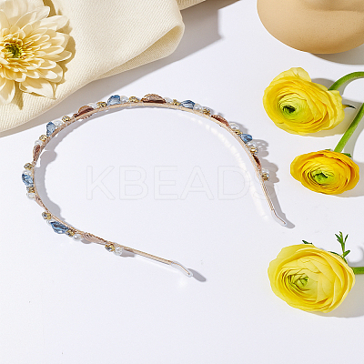 1Pc Zinc Alloy Rhinestone Hair Bands OHAR-LP0003-005B-1