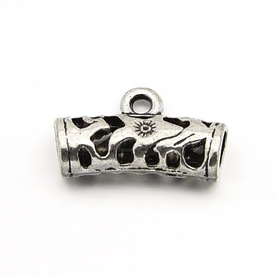 Tibetan Style Alloy Hollow Tube Bail Beads Tube Bails LS-X-TIBEB-O004-46-1