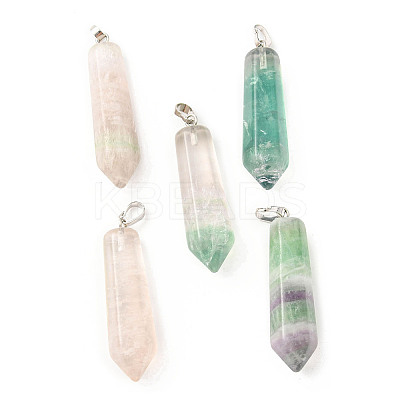 Natural Fluorite Double Terminated Pointed Pendants G-G926-01P-13-1