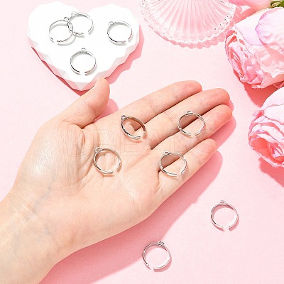 SHEGRACE Adjustable Brass Ring Components XGR0088P-132P-1
