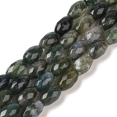 Natural Moss Agate Beads Strands G-Q194-B03-01-1