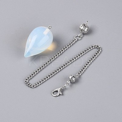 Opalite Dowsing Pendulum Pendants AJEW-N005-02B-1