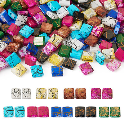 180Pcs 9 Colors 2-Hole Drawbench Glass Seed Beads SEED-TA0001-06-1