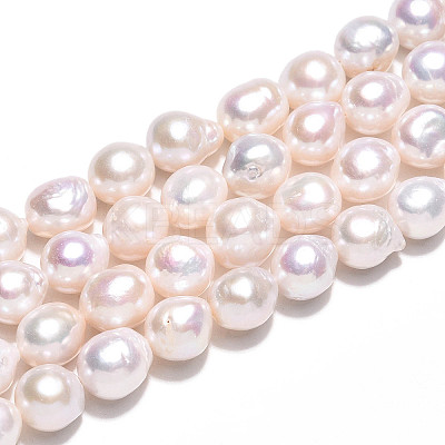 Natural Nucleated Pearl Keshi Pearl Beads Strands PEAR-S020-F12-1