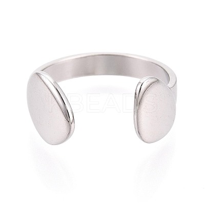 304 Stainless Steel Cuff Open Rings for Women RJEW-N052-18P-1