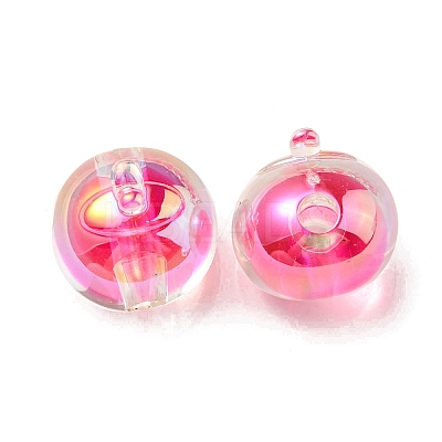 UV Plating Rainbow Iridescent Acrylic Beads OACR-A014-02D-1