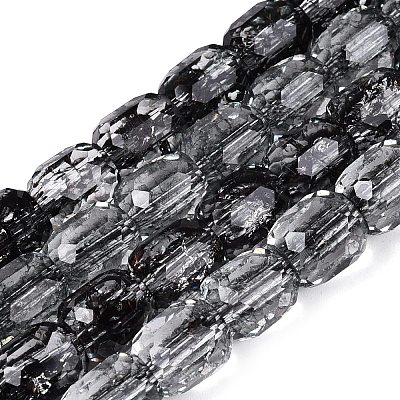 Transparent Crackle Glass Beads Strands GLAA-Q108-04A-01-1