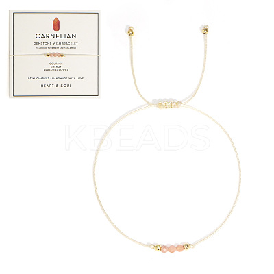 Natural Carnelian Braided Beads Bracelets for Women LU0568-7-1