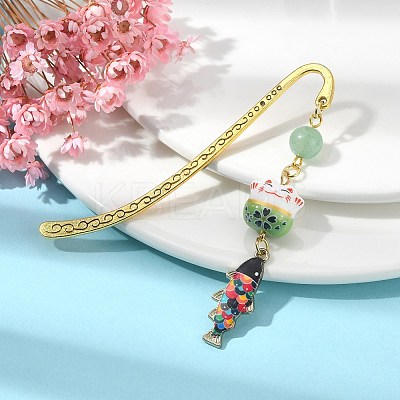 Japanese Style Maneki-neko Bookmark AJEW-JK00260-01-1
