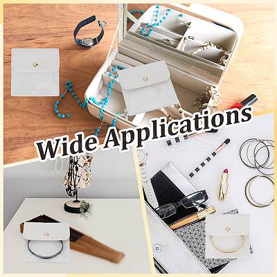 6Pcs PU Leather Jewelry Storage Bags with Iron Button ABAG-CL0001-22A-1