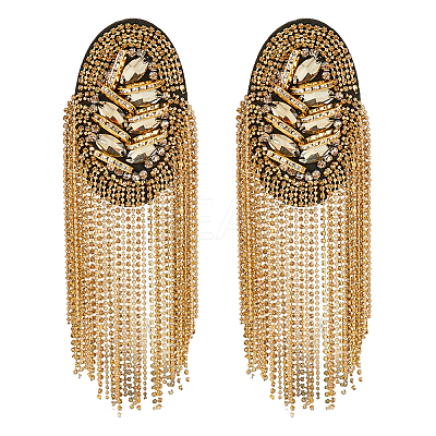 2Pcs Detachable Iron Tassel Epaulettes FIND-FH0005-44G-1