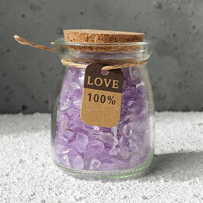 Natural Amethyst Chip Healing Crystals Wishing Bottles PW-WGA5289-01-1