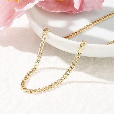 3.5MM 304 Stainless Steel Curb Chain Necklaces NJEW-T016-10G-1