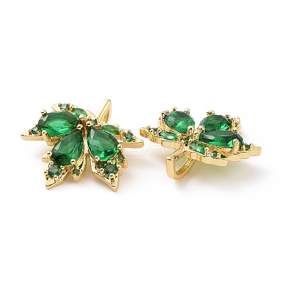 Brass Micro Pave Cubic Zirconia Pendants KK-E068-VC400-1