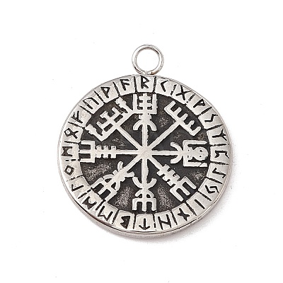 304 Stainless Steel Norse Valknut Rune Pendant X-STAS-E158-07AS-1