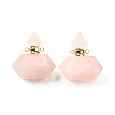Natural Rose Quartz Perfume Bottle Pendants G-L623-08G-06-1