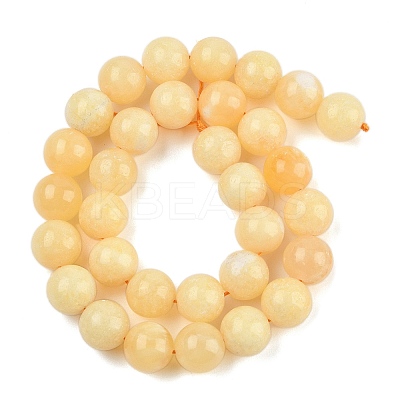 Natural Yellow Calcite Beads Strands G-C251-A01-12mm-1