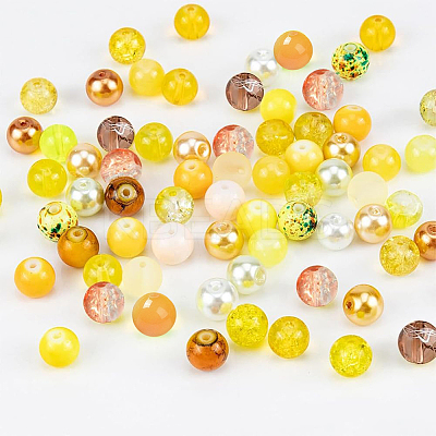 24 Color Imitation Pearl & Crackle & Transparent & Opaque Glass Beads GLAA-PH0002-89A-1