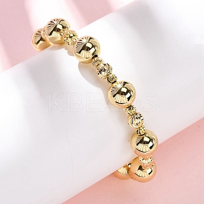Brass Round Beads Slider Bracelets for Women BJEW-D357-06B-G-1