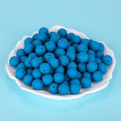 Round Silicone Focal Beads SI-JX0046A-34-1