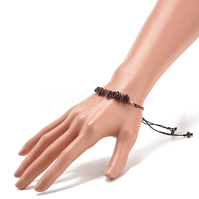 Natural Garnet Chips Braided Bead Bracelet BJEW-JB08019-12-1