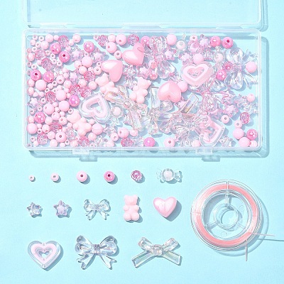 DIY Cute Acrylic Beaded Stretch Jewelry Set Kits DIY-YW0010-04A-1