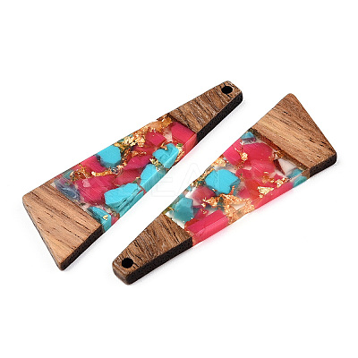Transparent Resin & Walnut Wood Big Pendants RESI-TAC0017-71-A04-1