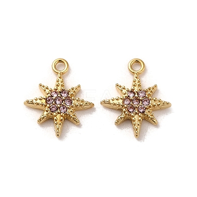 304 Stainless Steel Rhinestone Charms STAS-L022-304G-02-1