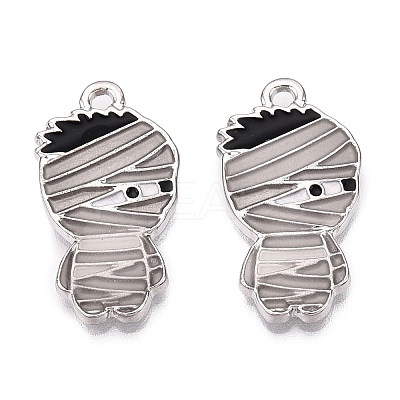 Halloween Theme Rack Plating Luminous Alloy Enamel Pendants ENAM-N056-228P-1