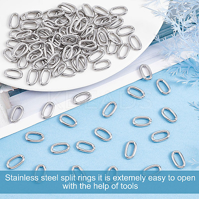 100Pcs 304 Stainless Steel Open Jump Rings STAS-PH0004-41-1