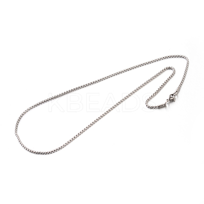 Tarnish Resistant 304 Stainless Steel Box Chain Necklaces STAS-M174-002-1